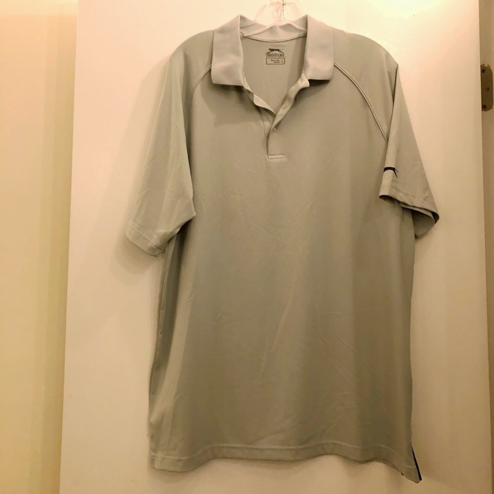 SLAZENGER Moisture Wicking Technical Golf Polo Shirt Button Up Top